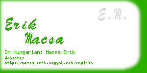 erik macsa business card